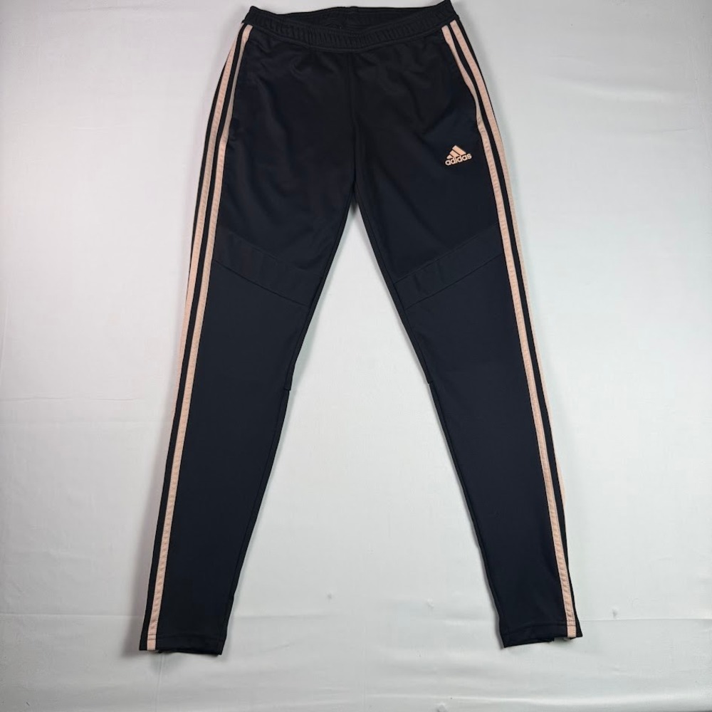 Adidas Womens Climacool Track Pants Black Rose Gold Striped Ankle Zip Small